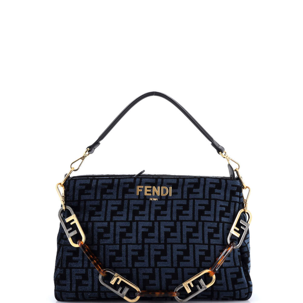 Fendi O'Lock Zip Shoulder Bag Zucca Chenille